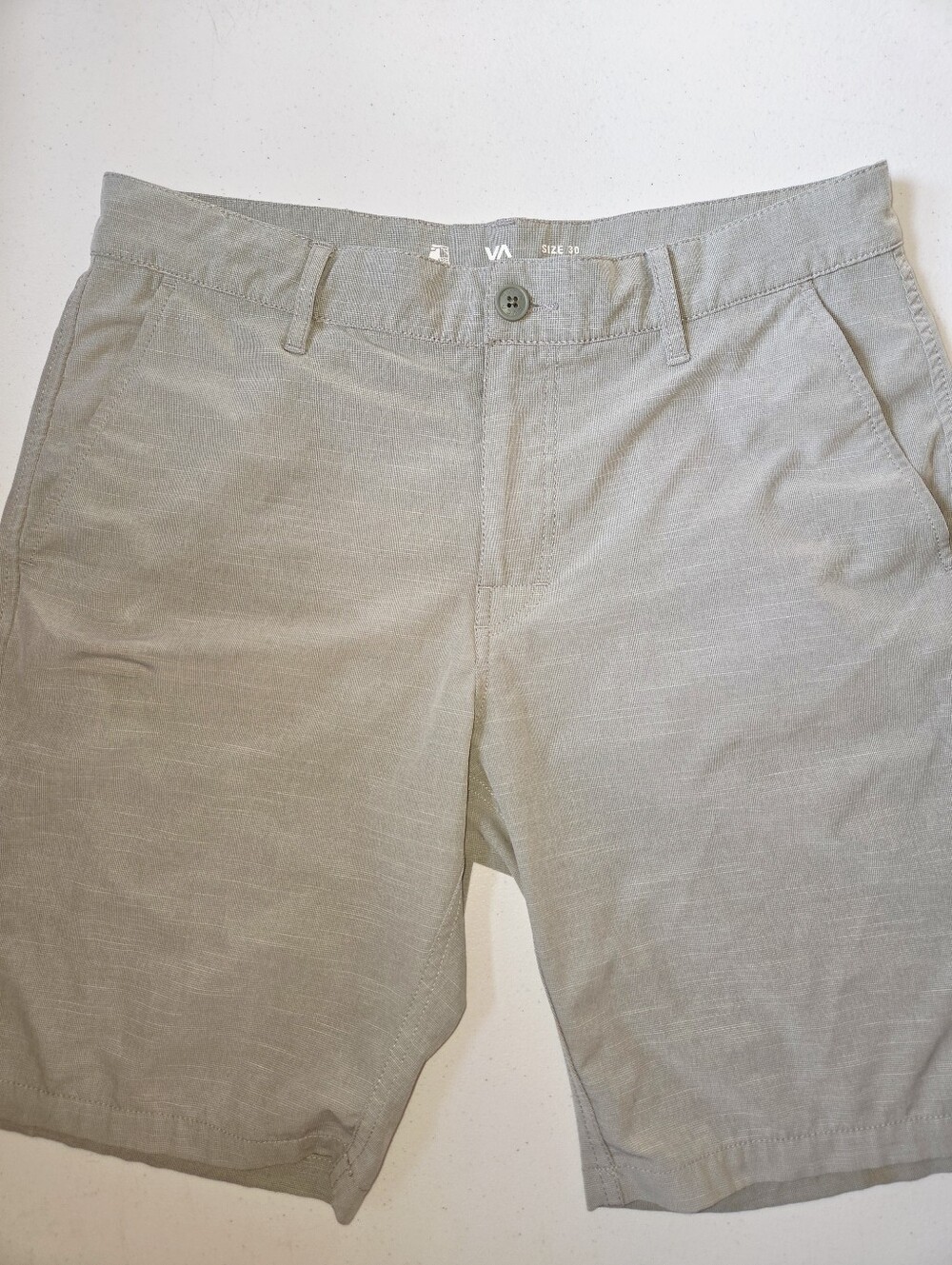 RVCA Men's Dual Purpose Chino Hybrid Shorts Gray Size 30 GUC